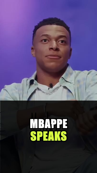 Captioned vertical clip — Mbappe interview moment